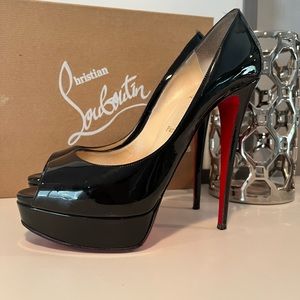 Christian Louboutin lady peep 150  black patent leather 41.5